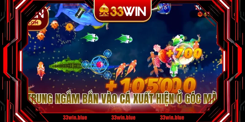 Tập trung ngắm bắn vào cá xuất hiện ở góc màn hình Tập trung ngắm bắn vào cá xuất hiện ở góc màn hình